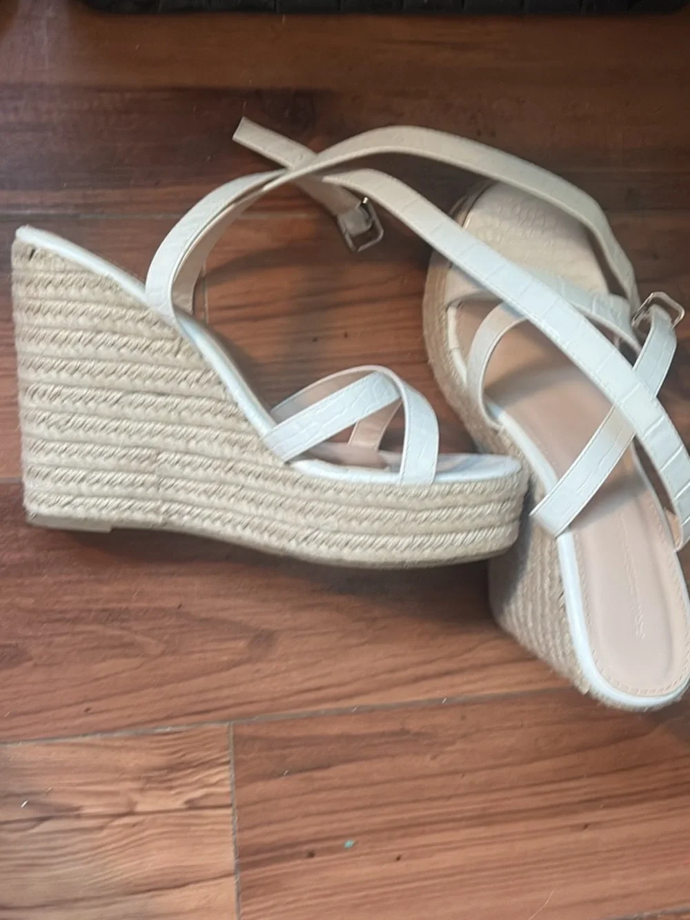 Princess Polly Cream Espadrille Wedge Sandals